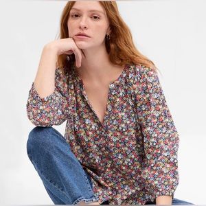 Split-neck Button-Front Top